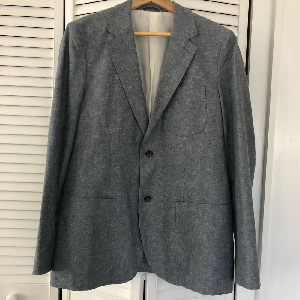 Jack Spade light blue linen blend mens blazer 42